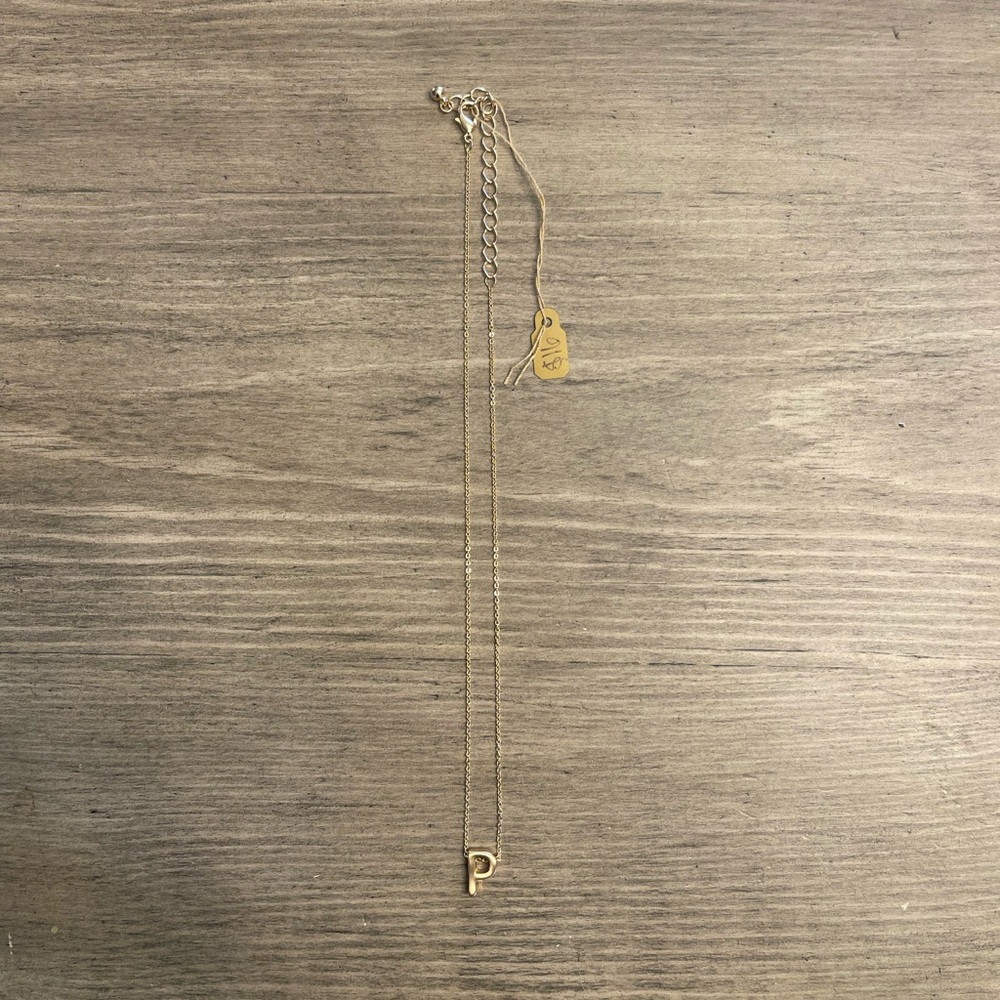 Gold Initial “P” Necklace